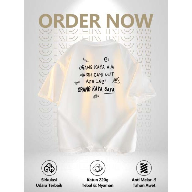 baju kaos pria warna putih simple lengan pendek bahan katun adem distro original import 100% katun