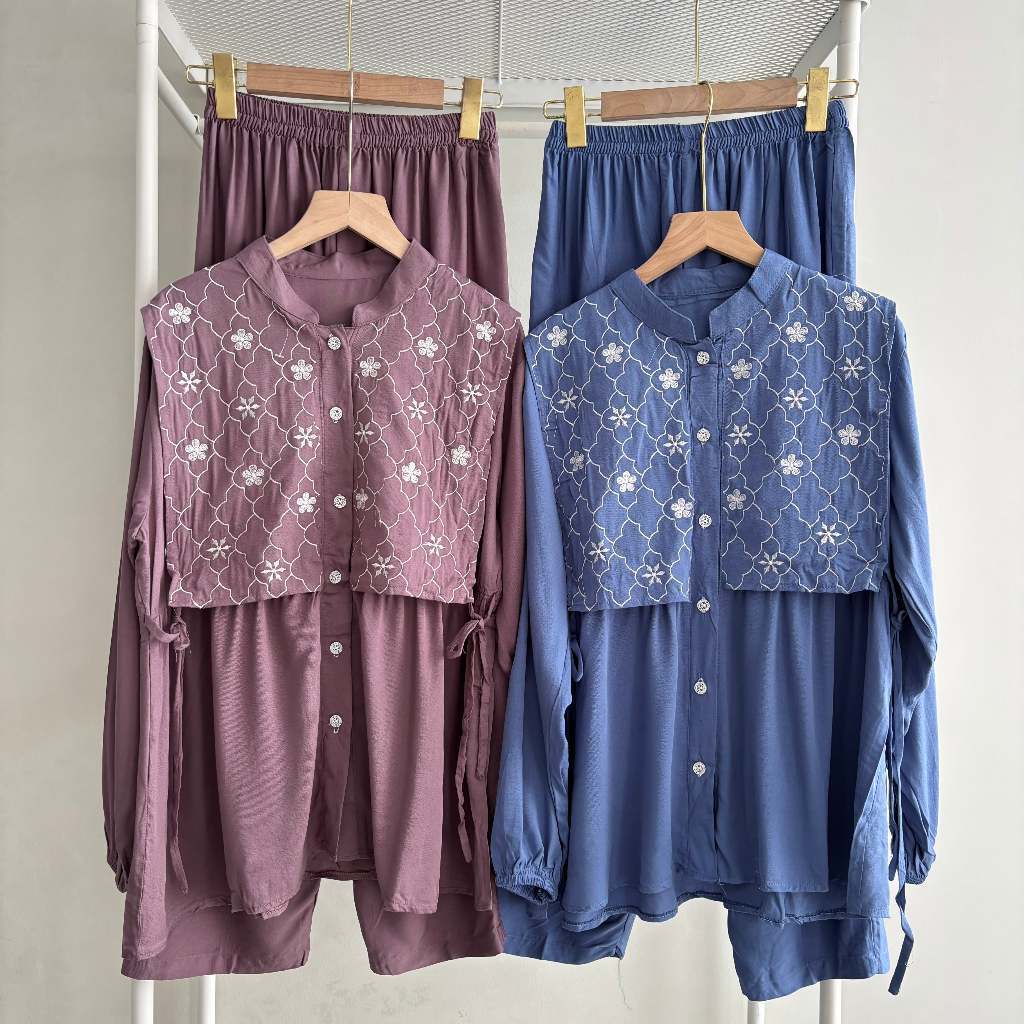 Setelan Celana Rayon Twill - Setelan Rayon Rompi