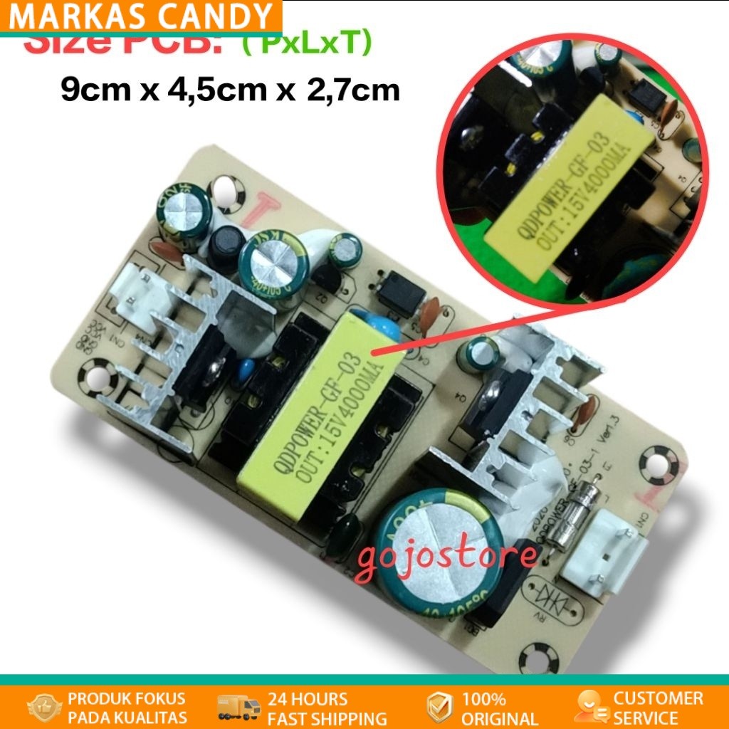 power suplai supply speaker aktif portable 15v 4000mA Tanaka DAT advance NOISE GMC ASATRON HT- 8890 