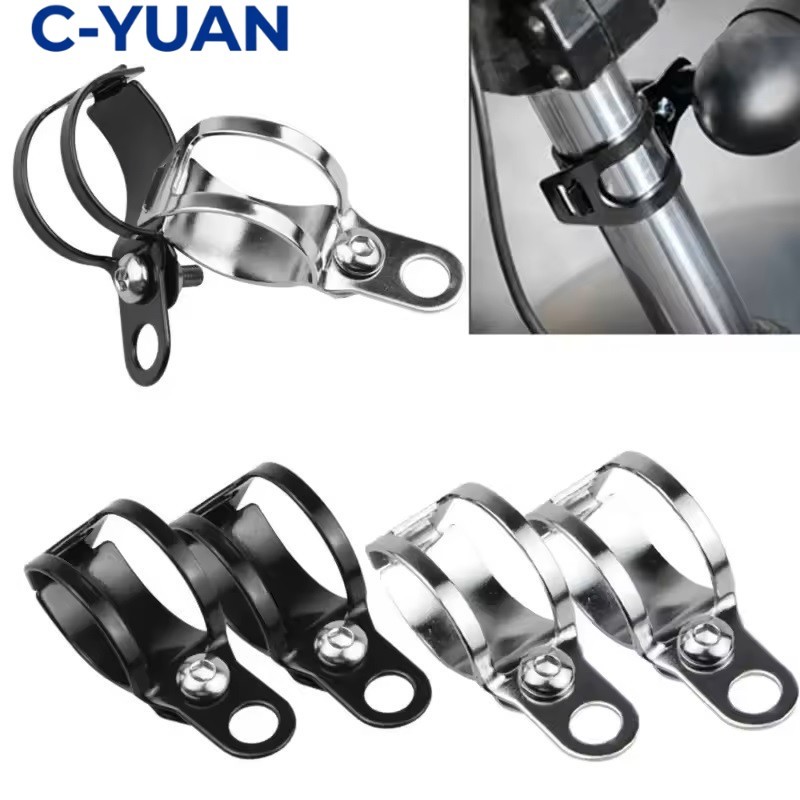 cyuan 2pcs Briket Lampu Tembak Motor Breket Dudukan Lampu Sorot Motor Braket Lampu Sein Sepeda Motor