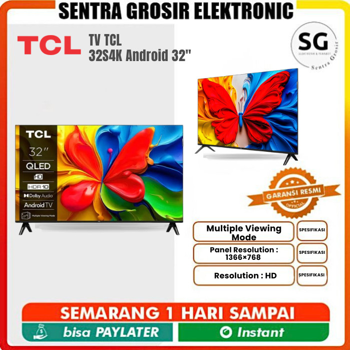 LED TV TCL 32S4K QLED Android Google TV HDR10 32 Inc