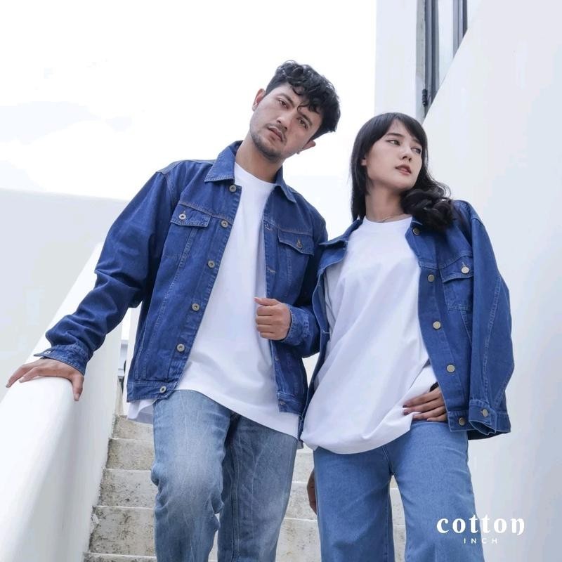 (HARGA ISI 2 PCS) Jaket Jeans Denim Couple Pasangan Premium Quality