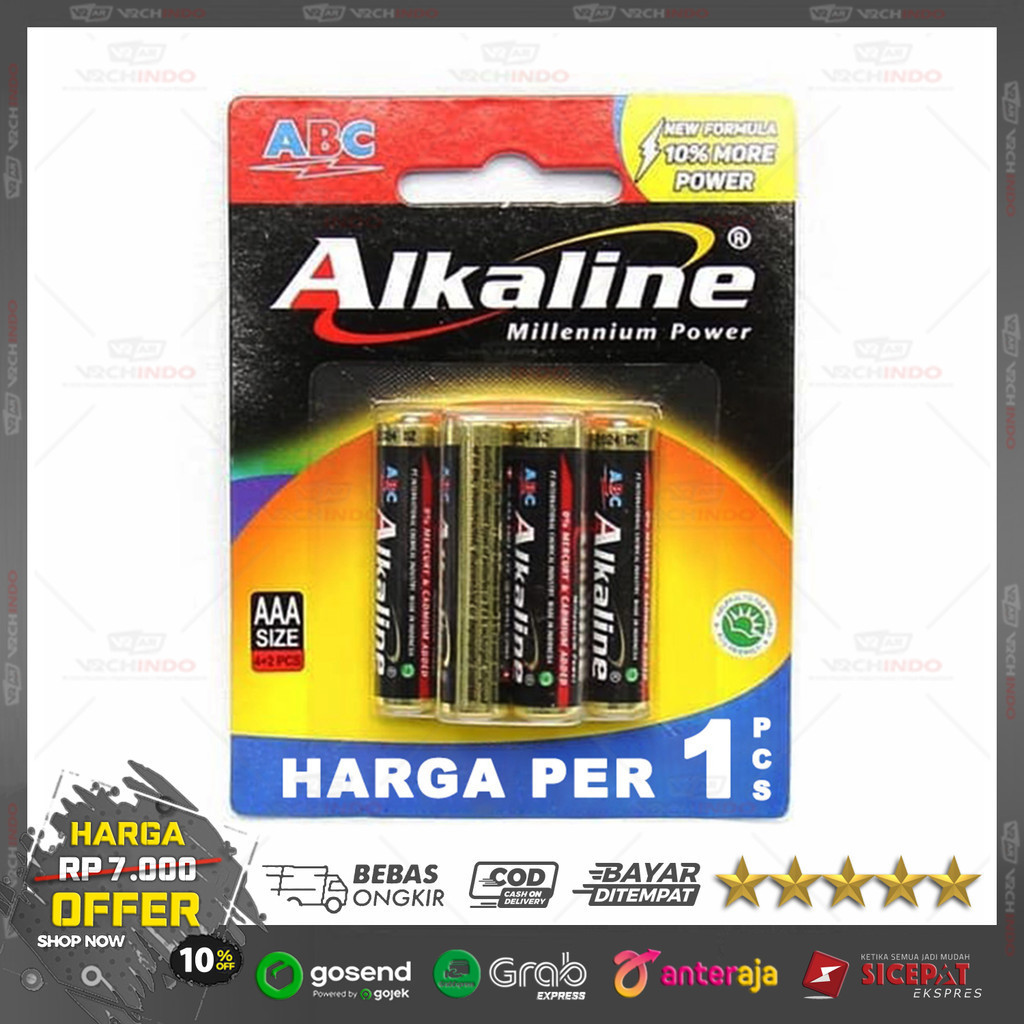 Battery / Batere / Batre / Bateray / Batray / Baterai ABC ALKALINE AA A2 Besar / AAA A3 Kecil Batera