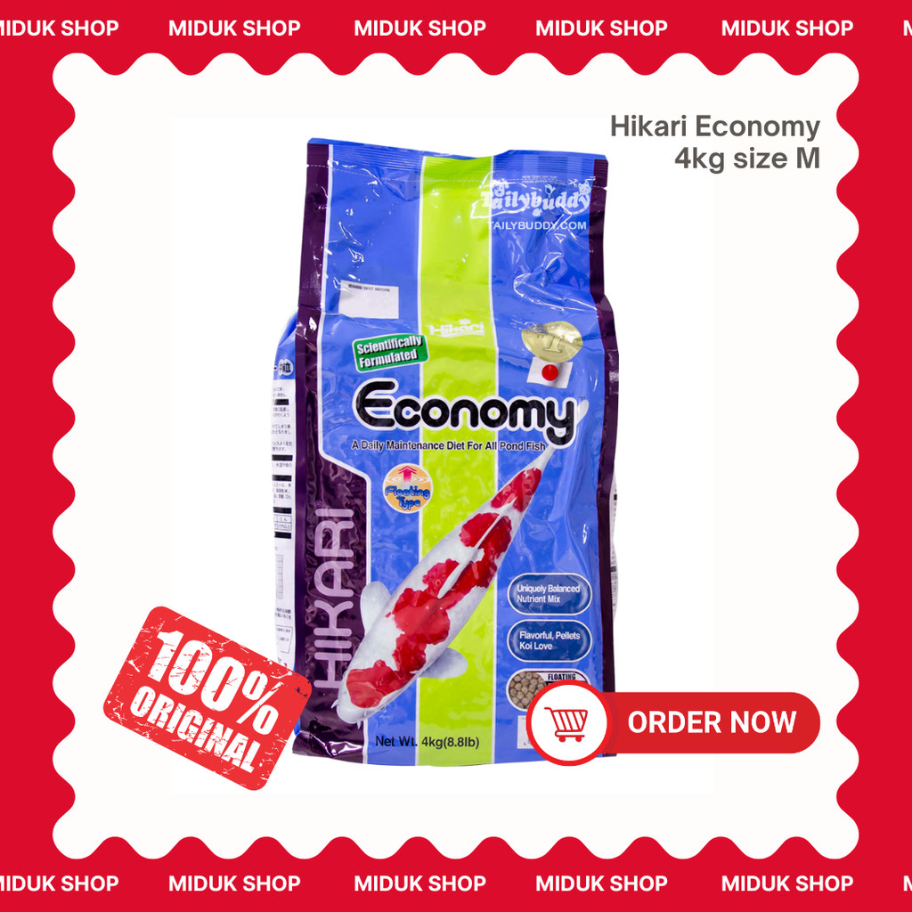 Hikari Economy 4kg size M | Makanan Ikan Koi | Import Japan | Pellet Ikan Koi Pakan Koi