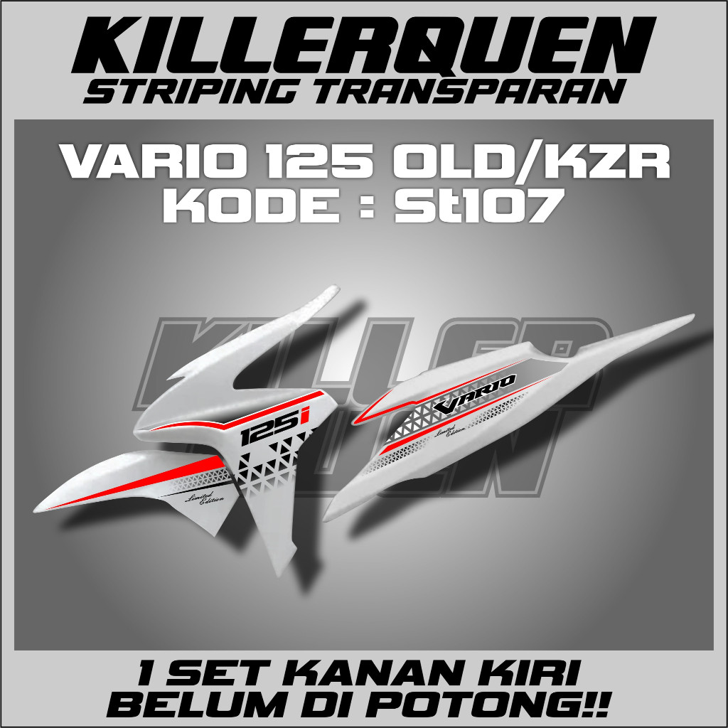 STIKER TRANSPARAN VARIO  KZR 125 OLD  (ST107)  STIKER LIST TRANSPARAN