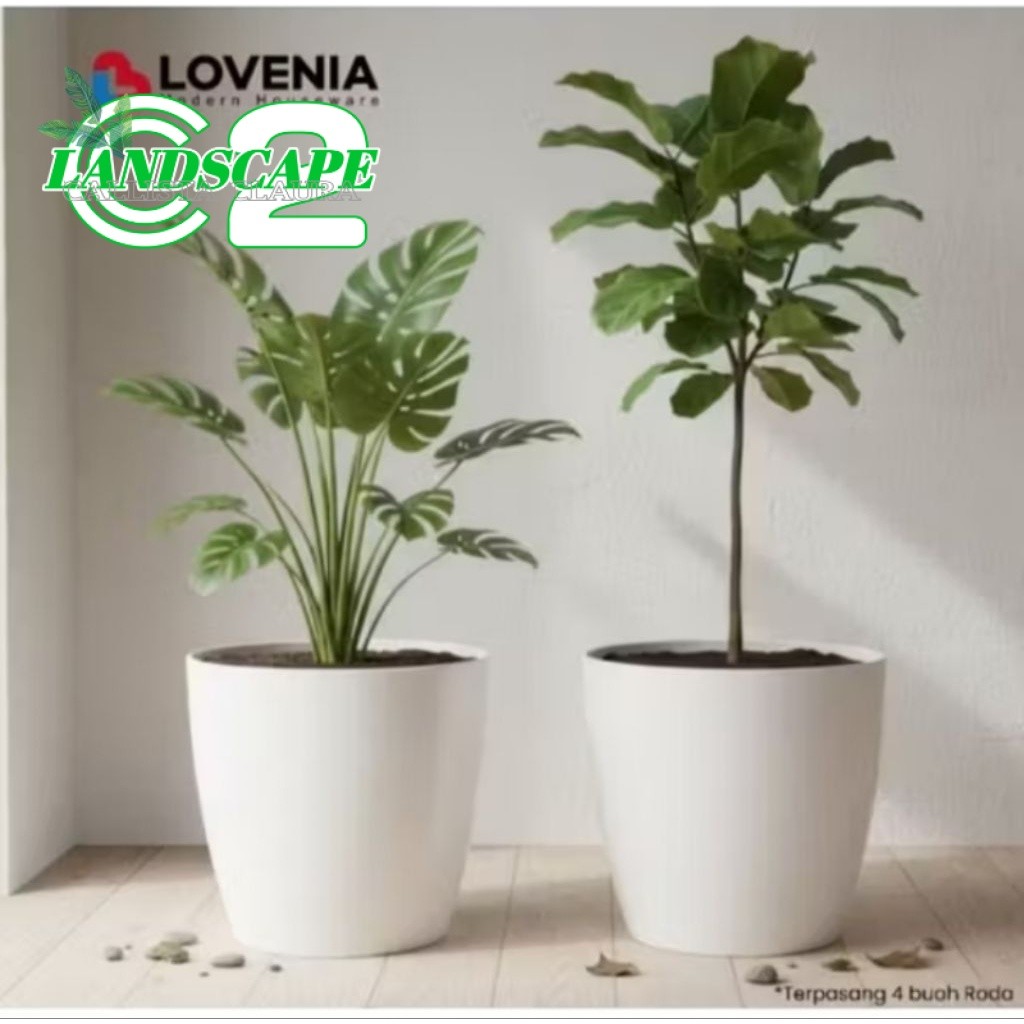 Pot Bunga Lovenia 40// pot model Keramik Roda 4 Bisa Untuk BAK AIR