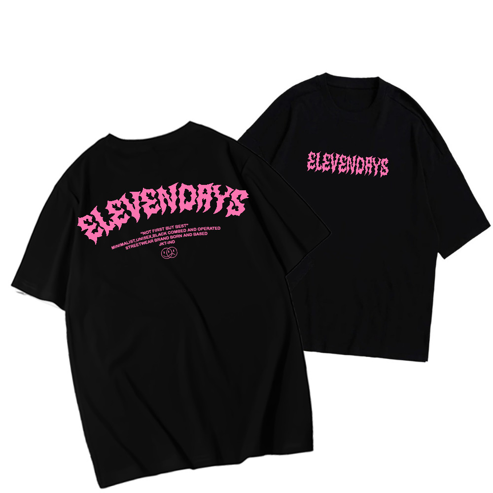 kapas murni Baju Kaos elevendayss pink Distro / Kaos Distro Pria/wanita