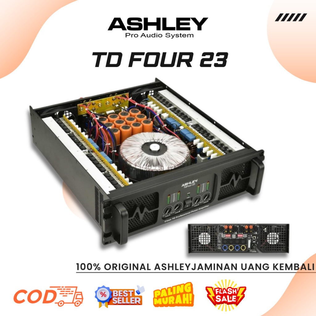 Power Ashley TD Four 23 4 Channel Professional Power Amplifier Class TD Original