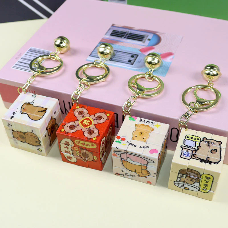 Selebriti internet picabara guinea pig capybara rubik 's cube aksesoris mainan edukasi anak-anak lio