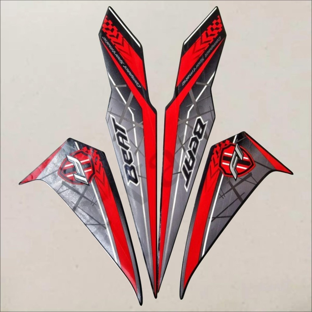 Original Asli Striping Stiker Polet list motor honda beat fi esp 2016 2017 hitam lis merah stiker li