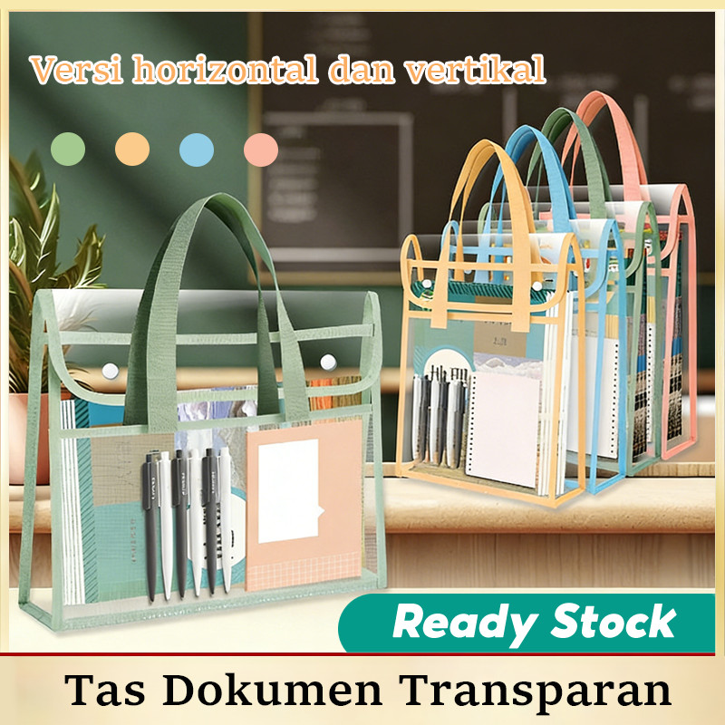 Tas Penyimpanan Dokumen Transparan Tas Buku Portabel Tas Penyimpanan Kertas Dokumen Kantong Dokumen 
