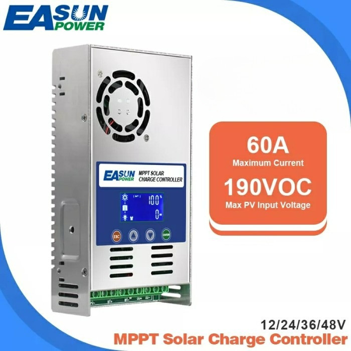 EASUN SCC MPPT 60A Solar Charger Controller Kontroler Surya PLTS Cas Aki
