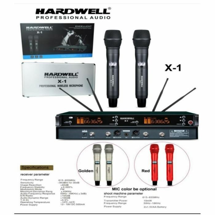 Microphone Wireless X-1 2 Mic Handheld Free Koper 2 Mic Handheld