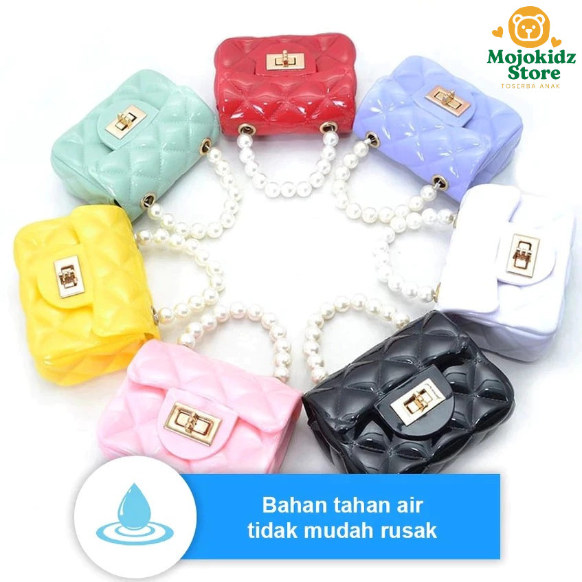 Mojokidz Tas Jelly Selempang Mini Anak Tas Jelly Mutiara Anak Jelly Mini Glossy Tas Anak Imut