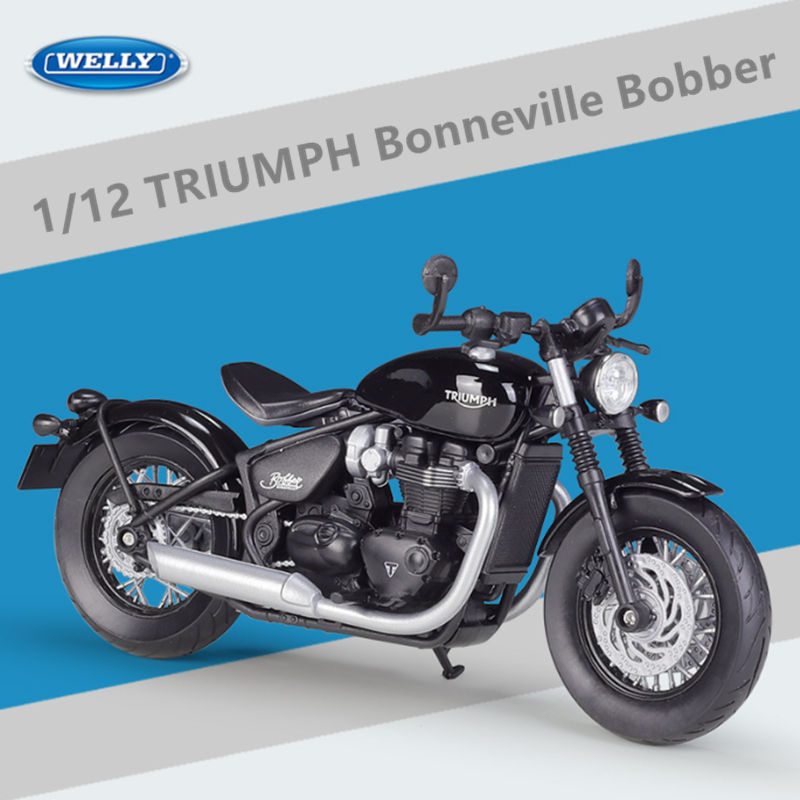 WELLY 1:12 Triumph Bonneville Bobber Alloy Race Motorcycle Model Simulation Diecast Metal Sports Mot