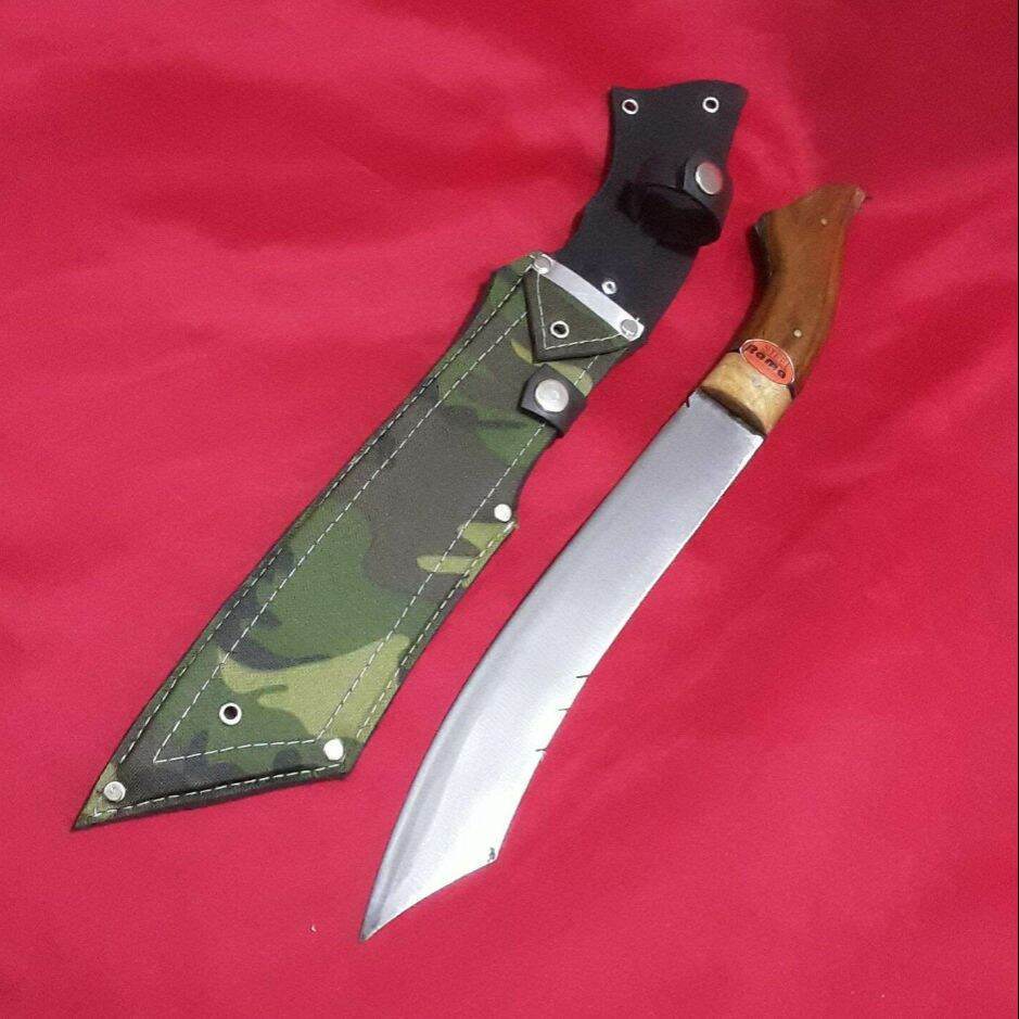 Golok Kerja Berkebun Patimura Loreng Baja Fulltang 41cm Tajam Siap Pakai