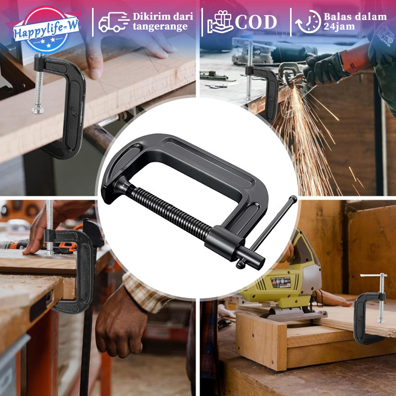 Clamp Penjepit Kayu 4 Inch G Clamp Metal Tukang Kayu Tukang Kayu Catok C Clamp Jepit Kayu