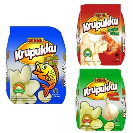 Krupukku by Senna Udang, Ikan, Bawang No MSG 250gr / Kerupuk Mentah