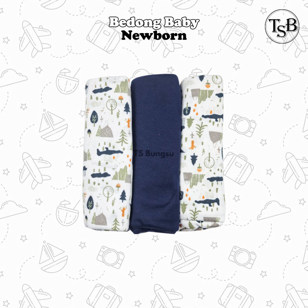 3 Pcs Bedong Selimut Bayi Usia 0
