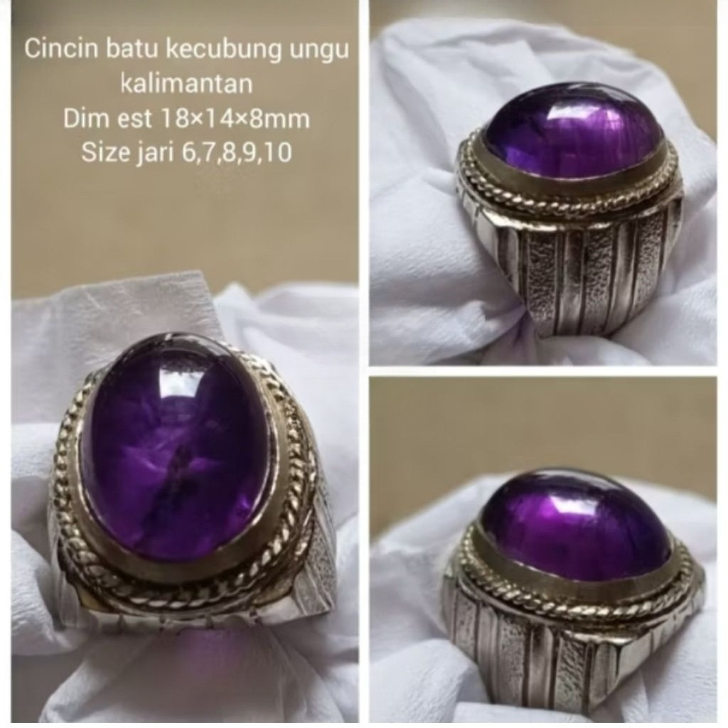 cincin batu kecubung Kalimantan