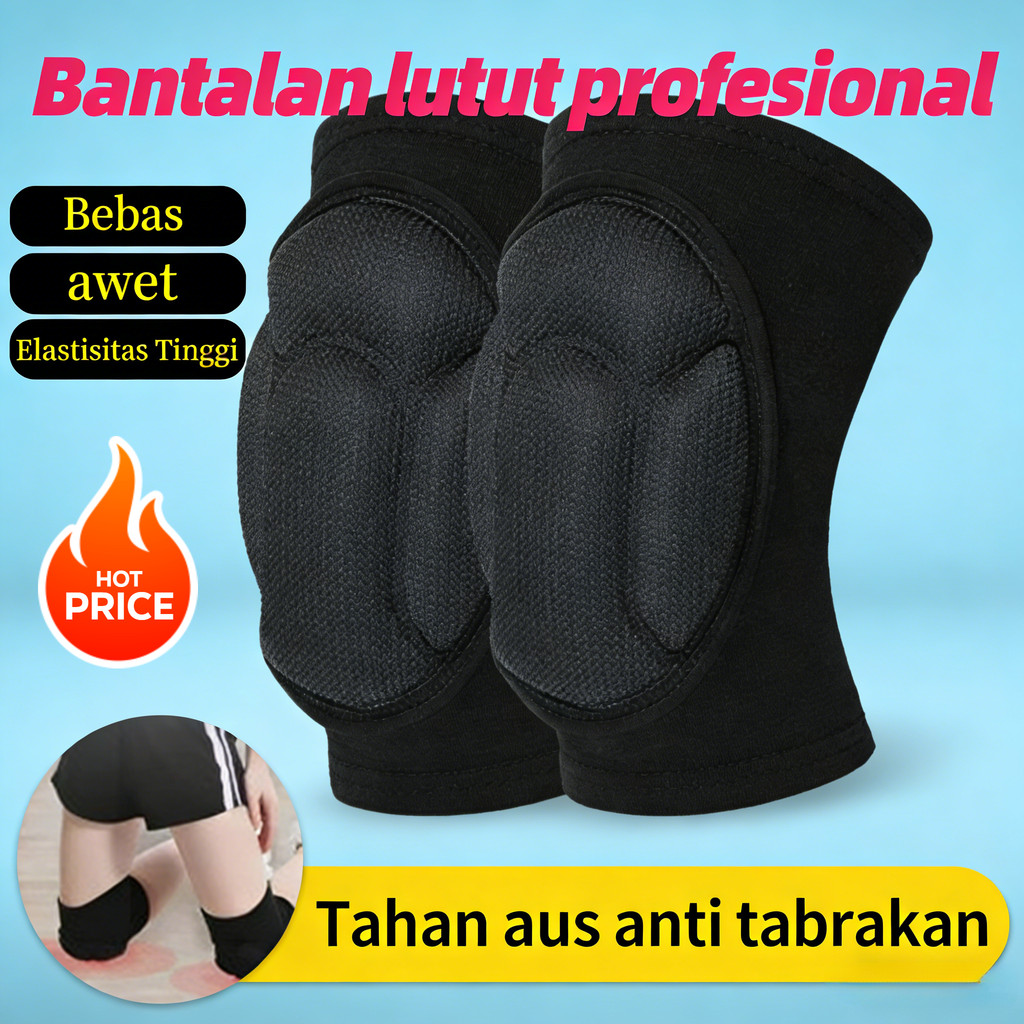 Knee Pad Busa Sepasang | Pelindung Lutut Basket Voli Sepakbola Badminton | Aksesoris Olahraga