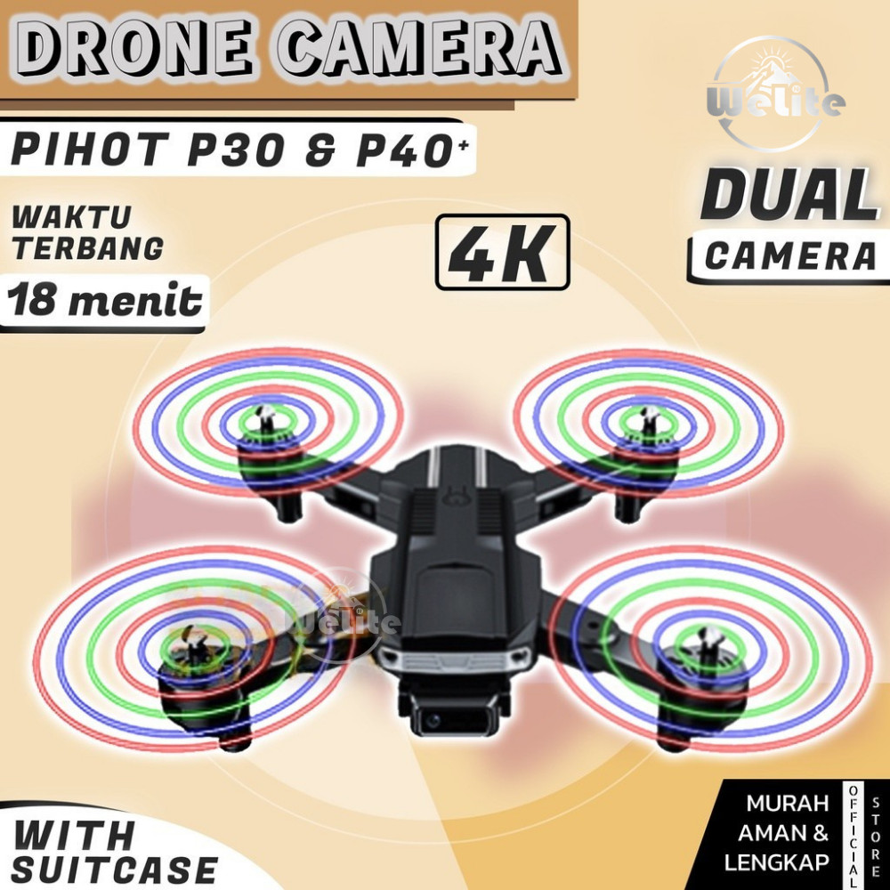 Drone Kamera LED Wings Dron Remote Control Quadcopter P40 P30 Murah