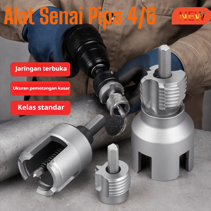 COD+Kirim Dalam 24 Jam Alat Senai Pipa 4/6 /Alat Pembuka Drat Pipa Pvc/Alat Bor Ulir Presisi/ Pemoto