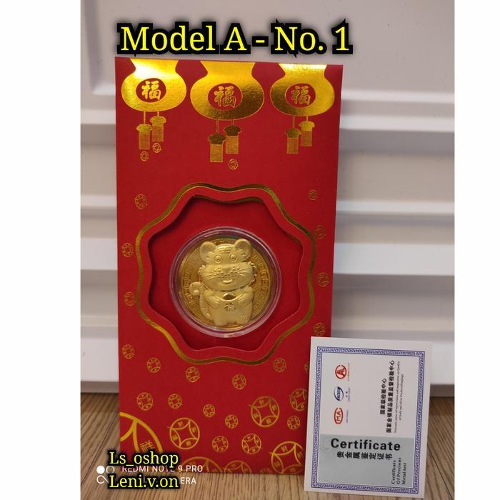 Angpao Emas / angpao berlapis emas au999 - Model A - No. 1