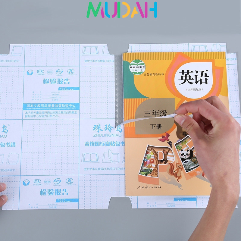Sampul Buku Sekolah Transparant Stiker Sampul Buku Isi 10 Lembar Self-Adhesive Book Cover Waterproof