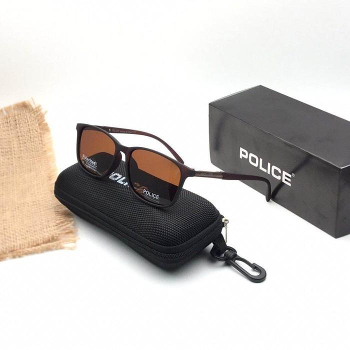 Kacamata Sunglasess Pria P1216 Sporty Lensa Polarized - COKLAT,FULLSET - COKLAT, KACAMATA ONLY