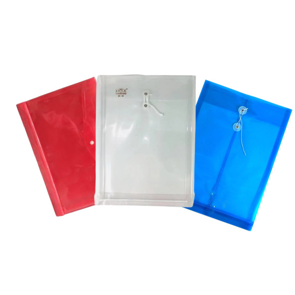 Map Plastik Kancing / Tali / Bisnis File A4 – Isi 2 Pcs – Folder Dokumen Tebal Tahan Air Sekolah & K