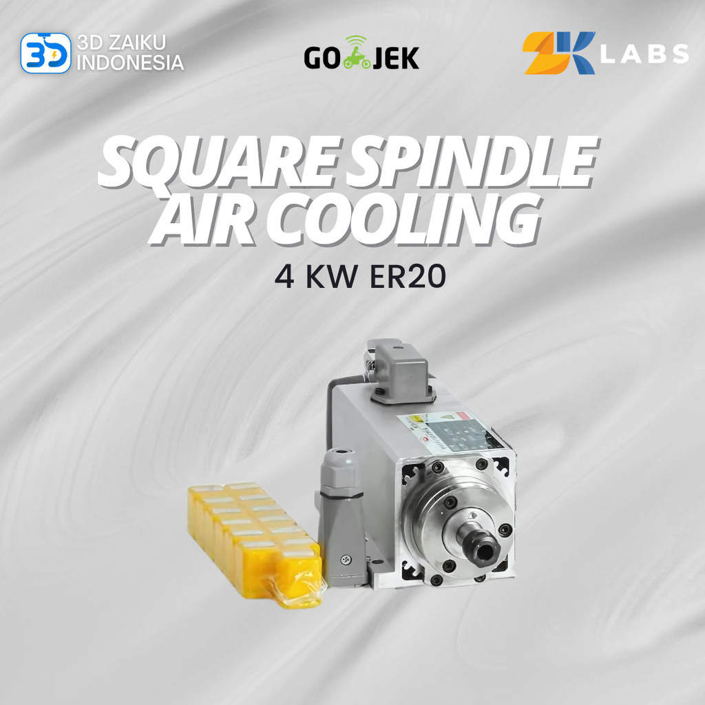 ZKLabs CNC Router Square Spindle Air Cooling 4 KW ER20 Complete Kit