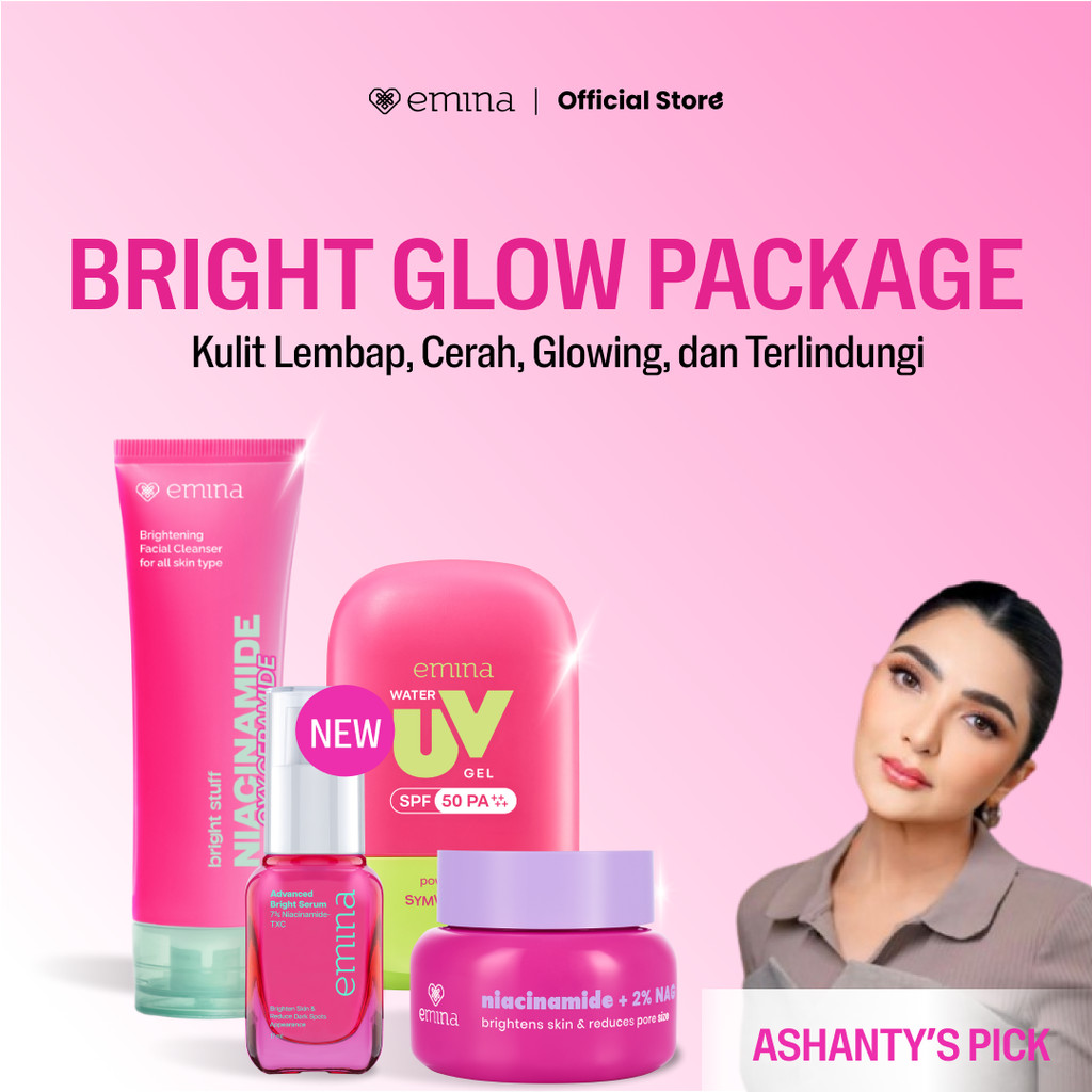 [EXCLUSIVE ASHANTY] Paket Glowing Emina Get 7 - Glowing Set - Skin Barrier- Moisturizer, Face Wash, 