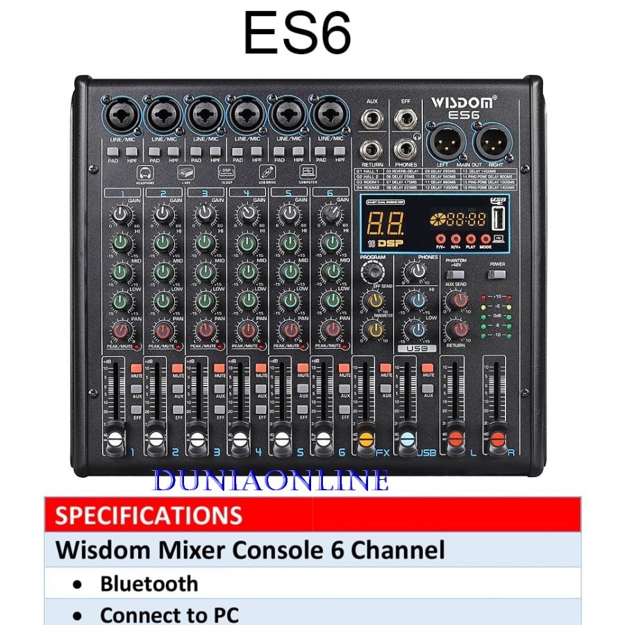 MIXER WISDOM ES6 / ES 6 MIXER 6 CHANNEL ORIGINAL