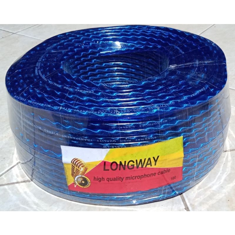 Kabel Mic Stereo Transparan Longway 1 Roll 80meter/Kabel Microphone isi 3 Kabel Audio/Kabel mic roll