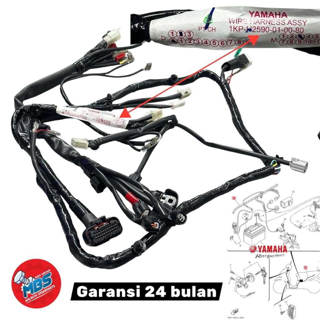 ORI FULL SET Kabel body set wire harness Mio soul Gt 115 125,  X Ride Original YAMAHA 1KP-H2590-01-0