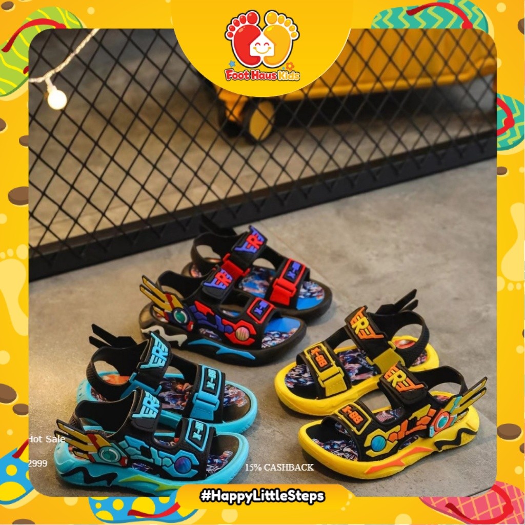 FOOTHAUSKIDS SA24 Sandal Gunung Anak laki laki cowok Robot Transformer COWOK LAKI LAKI USIA UMUR 3 4
