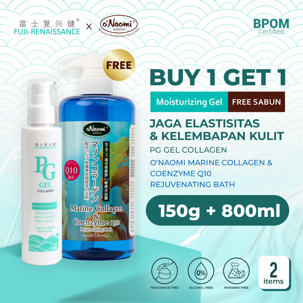 PROMO BUY1 GET1 FREE PG Gel Collagen X o'Naomi Marine Collagen & Coenzyme Q10 Rejuvenating Bath 800 