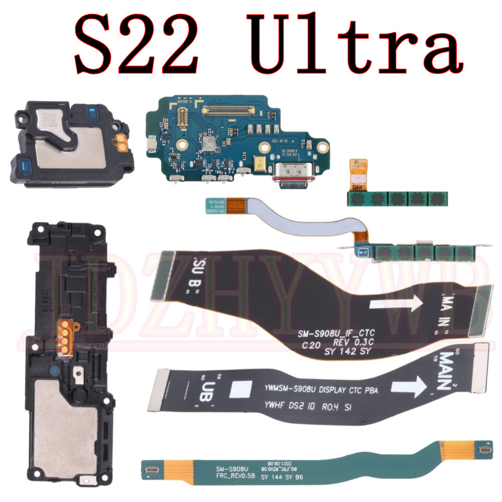 Charging Port Antenna Board MMW Module For Samsung S22 Ultra S22Ultra 5G Earpiece Loudspeaker LCD Si