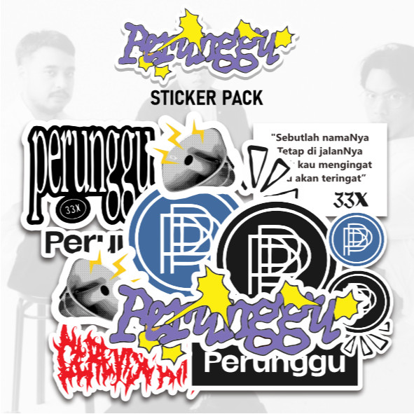 Sticker 16pcs PERUNGGU Band Sticker Pack | Vinyl Laminasi Waterproof