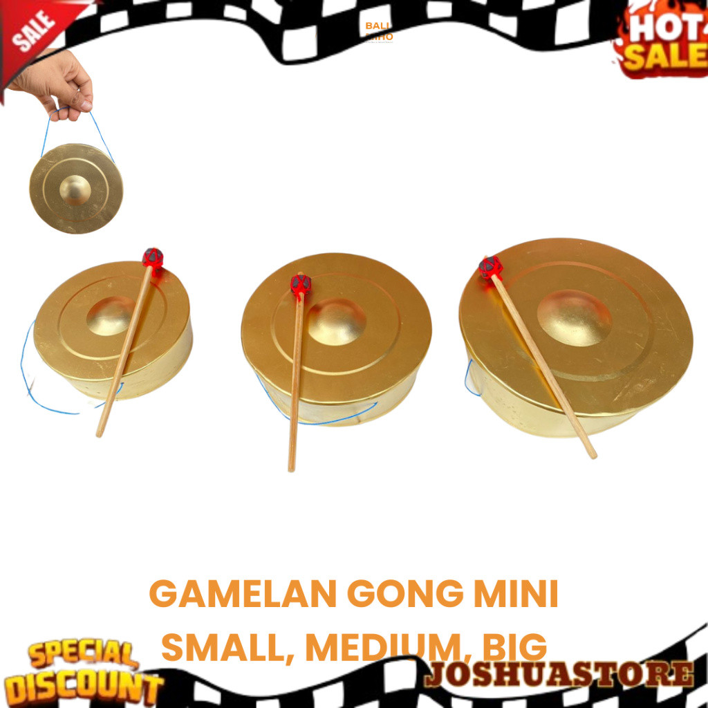 Gamelan Gong Mini, Medium, dan Big - kenong - Gong bali - Mainan Gong - Mainan Gamelan - Alat musik 