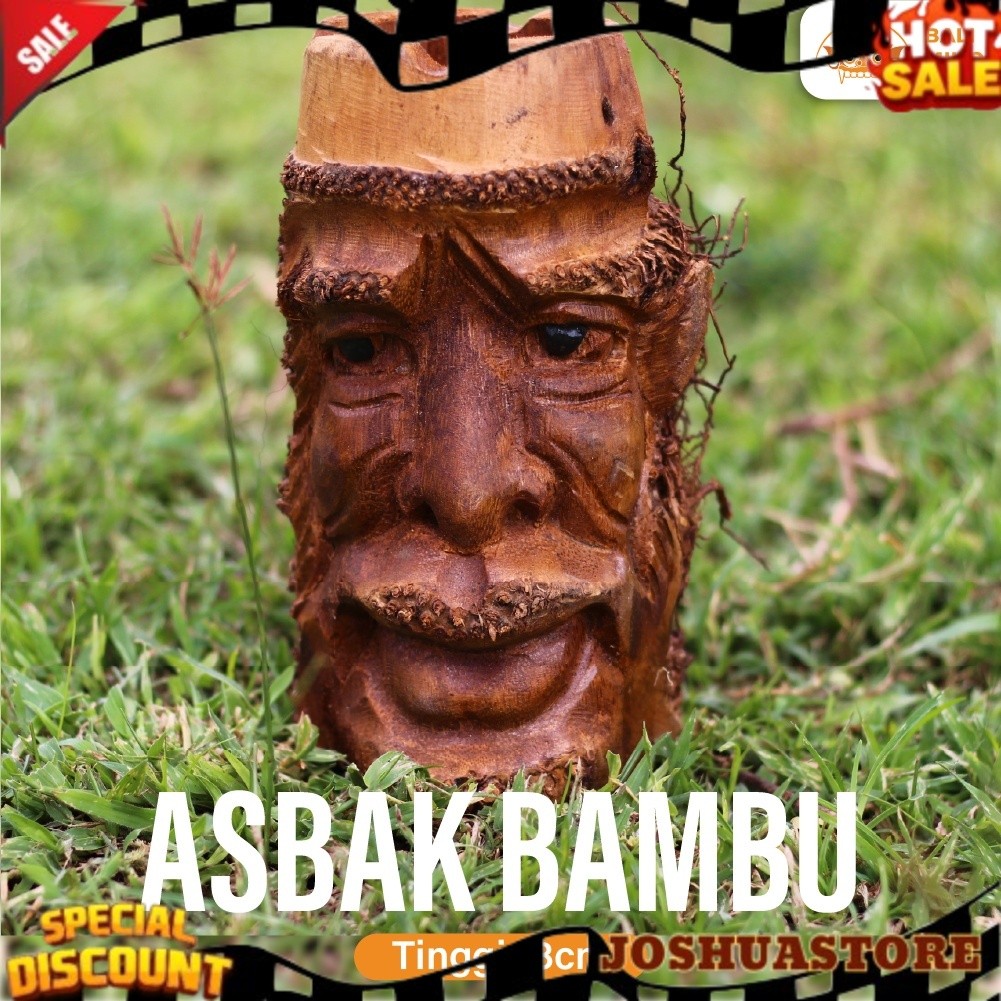 Asbak Bambu - Asbak Akar bambu - Asbak Wajah orang - Asbak unik - Bali ashtray - Asbak bali - Asbak 