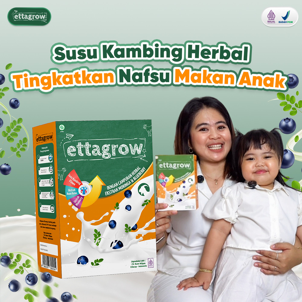 Susu Ettagrow Anak 3-12 Tahun Original Peninggi Badan & Penambah Nafsu Makan | Anak Cerdas & Kuat