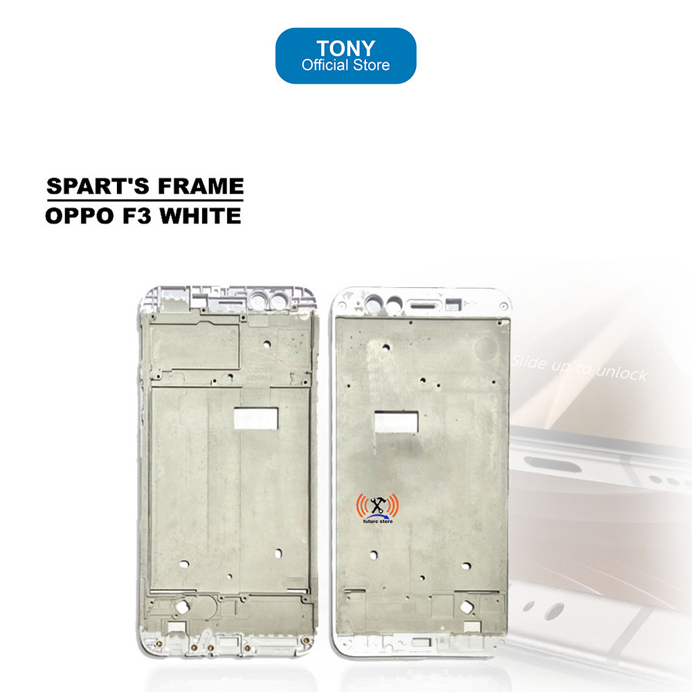 Frame Tengah OPPO F3 - Bezel Middle Frame Tulang Putih White - F3 FRAME