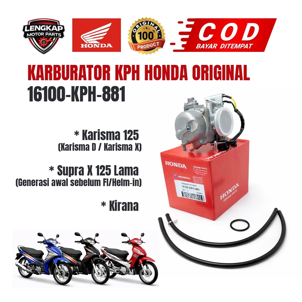 KARBURATOR KPH HONDA ORIGINAL AHM KODE : 16100-KPH-881 UNTUK SUPRA X 125 KARBU - SUPRA X 125 BATMAN 