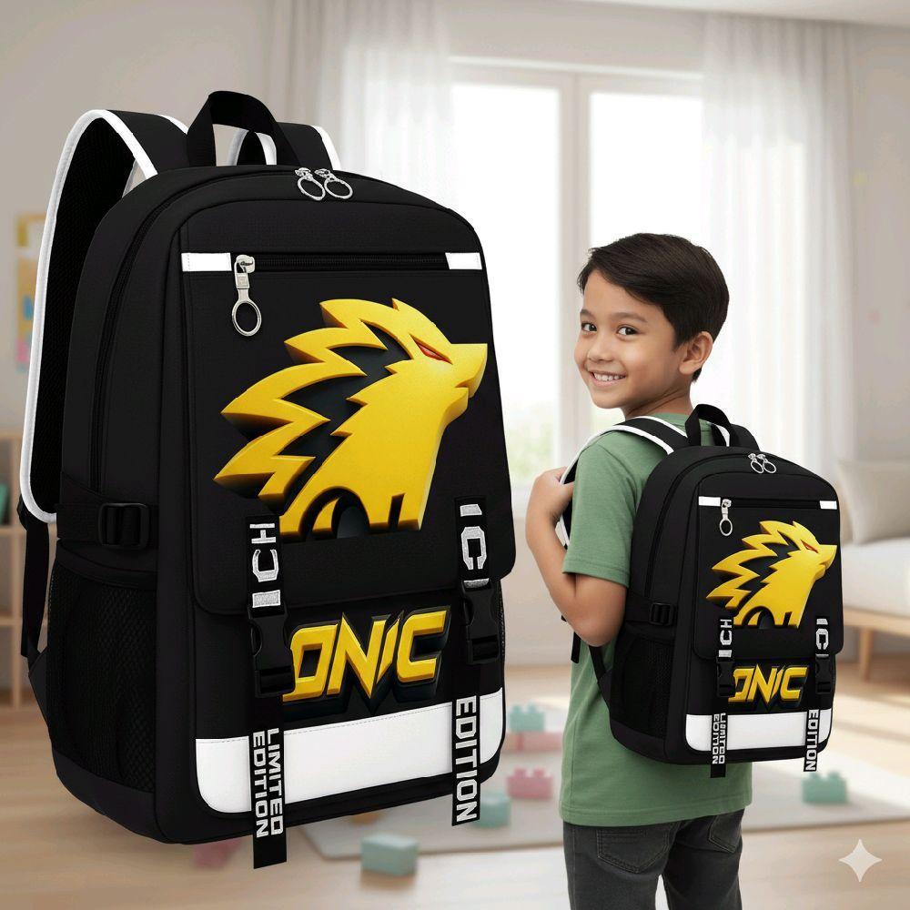 Safiyya Tas Ransel Anak Sekolah ONIC Kekinian Anak2 SD SMP Laki2 tas sonic/ONIC hitam Fashion Anak 2