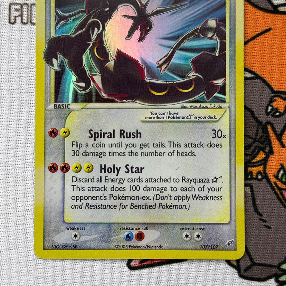Proxy English 2005 P.M. ex Deoxys #107 Rayquaza-Holo Ex Collector's Card Self-made PTCG Deoxys Anime