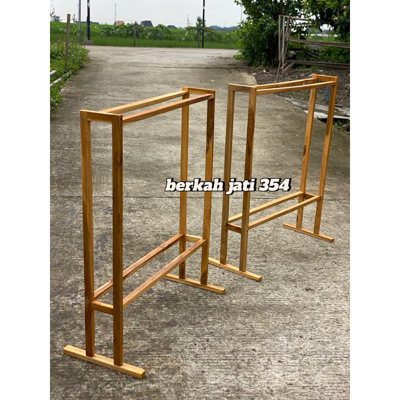 Rak buket rak buket bunga rak buket kayu jati estetik 2 susun