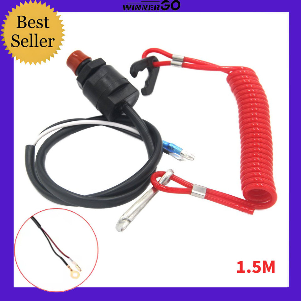 Universal Boat Outboard Engine Motor Lanyard Kill Urgent Stop Swit & Safety Tether Lanyard for Yamah