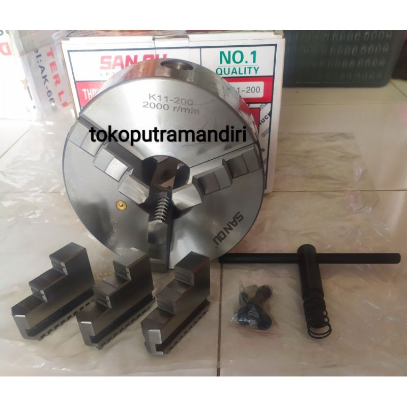 Chuck bubut 8" 3 jaw | Claw bubut 8 inch K11-200 | Catok kepala Bubut 8 inch